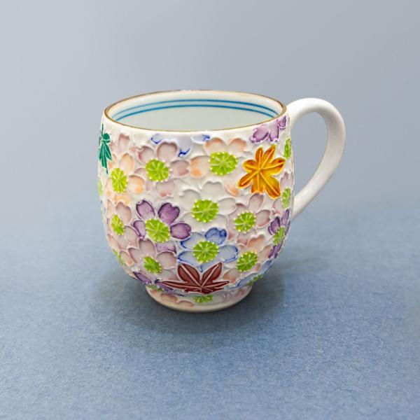 お中元 ギフト 2025 プレゼント 誕生日 一珍雲錦マグカップ 春秋 昇峰