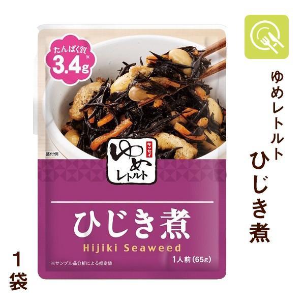 ・ひじきや大豆などをかつおと昆布の合わせだしで煮た、飽きのこない惣菜・1食（65ｇ）あたり、たんぱく質3.4ｇ、食塩相当量0.5ｇ、エネルギー110キロカロリー