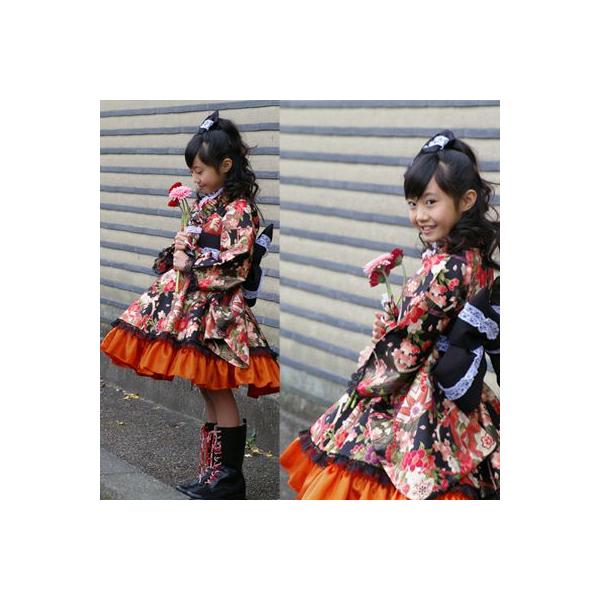 七五三 アリサナ　着物ドレス　110セン　小物付き　オレンジ 七五三 アリサナ 着物ドレス 110セン 小物付き オレンジ - メルカリ