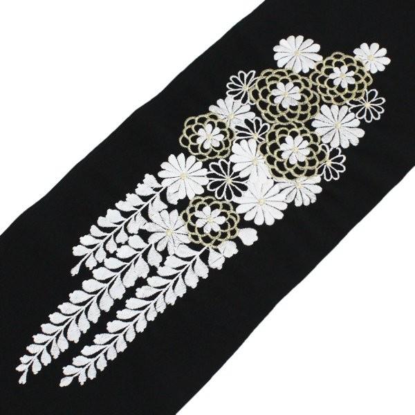 送料無料 半衿 刺繍 振袖 半襟 袴 菊 下がり藤 成人式 卒業式 結婚式