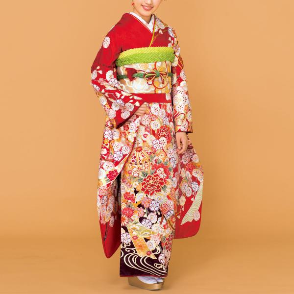 振袖 レンタル 成人式 1月 赤 身長162〜166.5cm 二十歳の集い 晴れ着