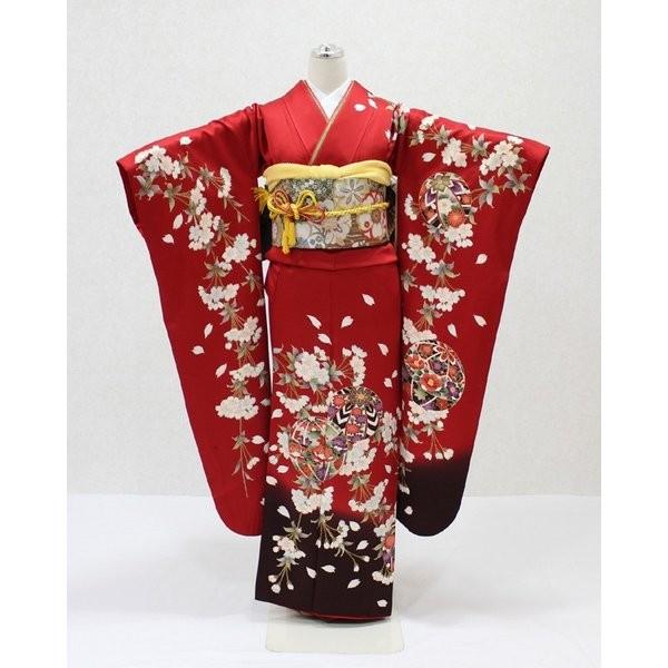 振袖 レンタル 成人式 結婚式 安い ネット 高級 着物 格安 呉服屋 小さいサイズ 赤 手まり 桜 裾茶ボカシ Nr 72 Nr 72 きもの 京香 通販 Yahoo ショッピング
