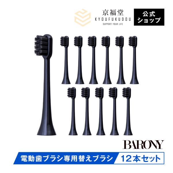 バロニー 専用替えブラシ 12本 電動歯ブラシ トゥースブラシ メンズ 男性 ソニック ミラー BARONY MIRROR　