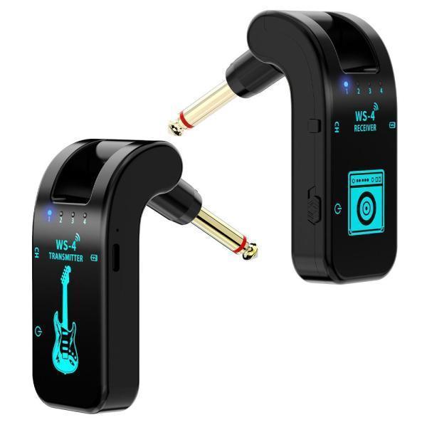 2.4G ワイヤレス ギター システム 8 チャンネル ギター トランスミッターとレシーバー ギター用 ブラック
