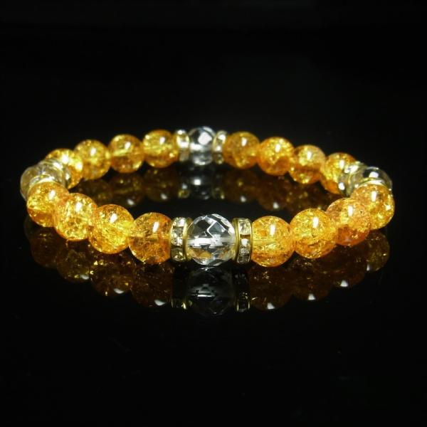 レア❤️ 大物　シトリン　笑い口　金運　天然石　大人気 8ミリ 最強金運 アップをもたらす 天然石 64面カット水晶 シトリン