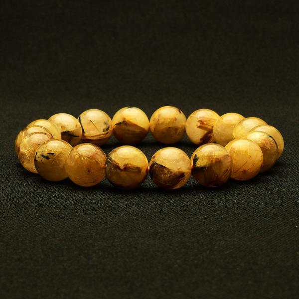 天然石　太陽放射ルチルバングルஐ✰ 金運　仕事運 太陽放射ルチルクォーツ バングル 内周約16センチ 5A ブレスレット 最