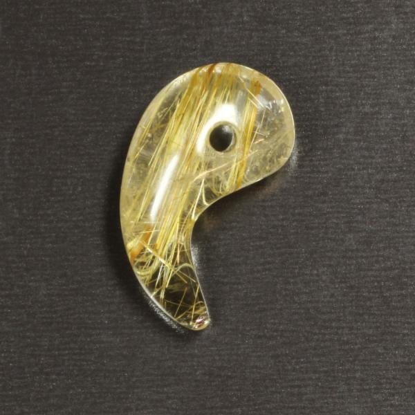 ゴールド タイチンルチルクォーツ 勾珠黄金金針が豪華すぎる 一点物 ＫＭｒ27 水晶のお守り効果 力が宿る プレゼント