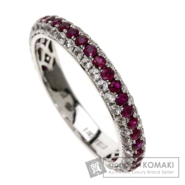 ジュエリー ホワイトサファイア ルビー リング 人気海外一番 K18イエローゴールド 指輪 中古