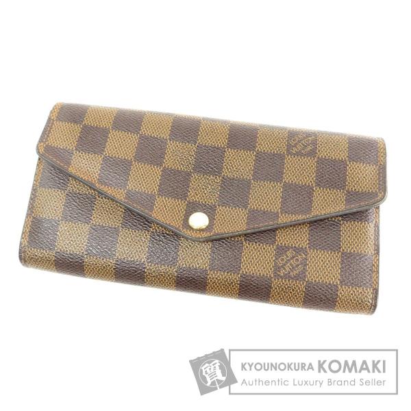 Louis Vuitton ルイヴィトン N 人気急上昇 ポルトフォイユ サラ 小銭入れあり 長財布 レディース 中古 ダミエキャンバス