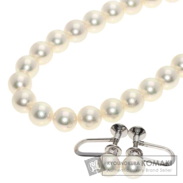 【美品】ミキモト パール ネックレス イヤリング セット K14WG 付属品 MIKIMOTO（ミキモト） パール 真珠 イヤリング 2点セット ネックレス
