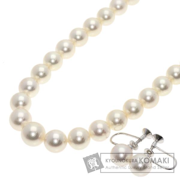 【未使用品】ミキモト パールネックレス イヤリング 7.5㎜ Mチャーム 付属品 MIKIMOTO（ミキモト） パール 真珠 Mチャーム付き イヤリング 2点