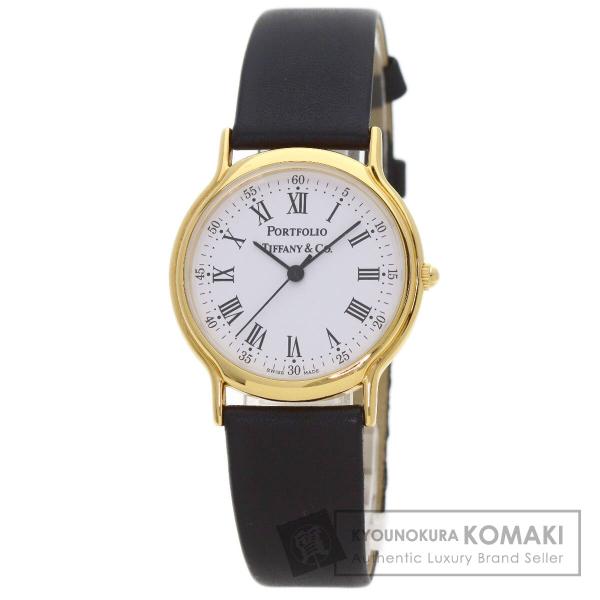 TIFFANY&Co.（ティファニー） ポートフォリオ 腕時計 GP 革 ボーイズ