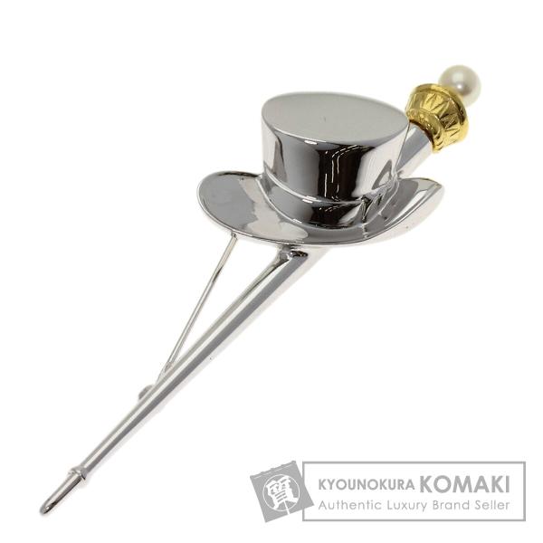 MIKIMOTO（ミキモト） 帽子 アコヤパール 真珠 ブローチ シルバー
