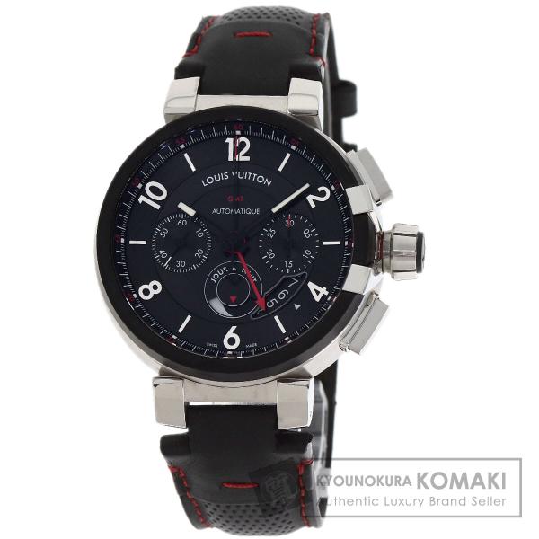 LOUIS VUITTON ルイヴィトン Q1052 タンブール クロノグラフ GMT エボリューション 腕時計 SS 革 メンズ [中古] LOUIS VUITTON（ルイ・ヴィトン） Q1052 タンブール クロノグラフ GMT