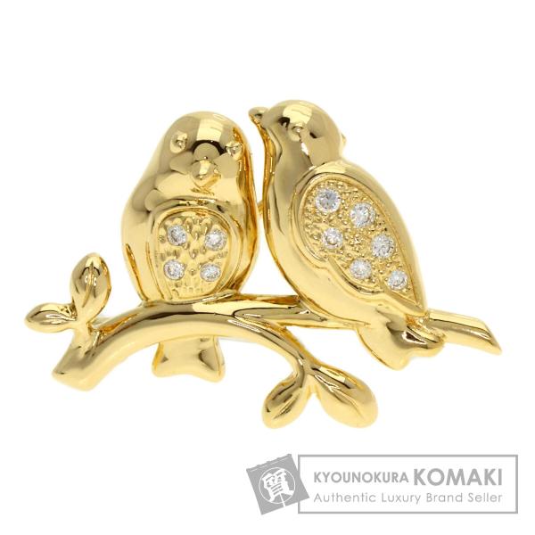 TASAKI タサキ 小鳥モチーフ ダイヤモンド ブローチ K18イエロー