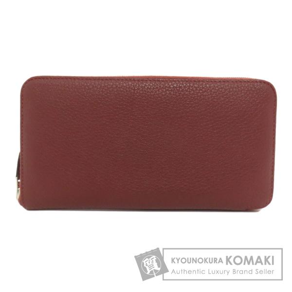 HERMES エルメス アザップロング ルージュセリエ シルバー金具 長財布（小銭入れあり） トゴ レディース [中古] HERMES（エルメス） アザップロング ルージュセリエ シルバー金具 長
