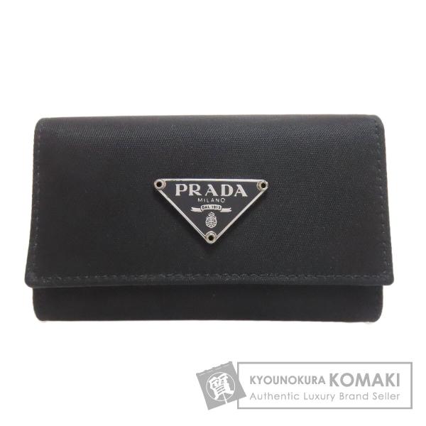 【正規品】【未使用】プラダ　ナイロンキーケース PRADA（プラダ） ロゴ金具 キーケース ナイロン素材 レディース 中古