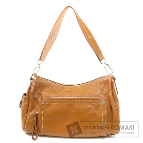 Longchamp ロンシャン ロゴ型押し 中古 直営限定アウトレット レディース ショルダーバッグレザー
