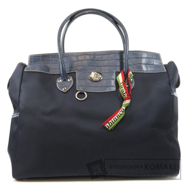 Orobianco オロビアンコ ロゴ金具 トートバッグ 中古 ナイロン素材 メンズ 日本産