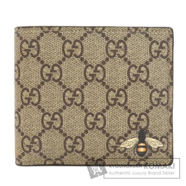 Gucci グッチ Ggスプリーム 蜂 中古 小銭入れあり メンズ 二つ折り財布 アウトレット Pvc