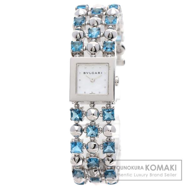 BVLGARI ブルガリ LUW16G ルチア ブルートパーズ 腕時計 K18ホワイト 