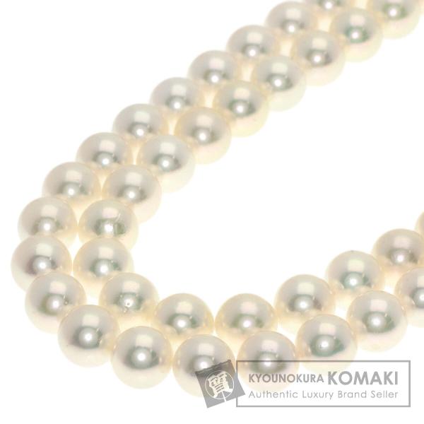 MIKIMOTO ミキモト パール 真珠 2連 ネックレス K18ホワイトゴールド  