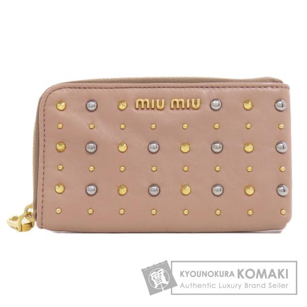 miu MIUMIU ミュウミュウ スタッズ アクセサリーポーチ レザー miu MIUMIU ミュウミュウ スタッズ アクセサリーポーチ レザー