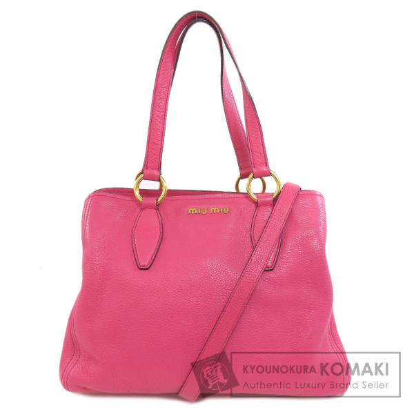 miu MIUMIU ミュウミュウ 2WAY トートバッグ レザー レディース miu MIUMIU ミュウミュウ 2WAY トートバッグ レザー レディース