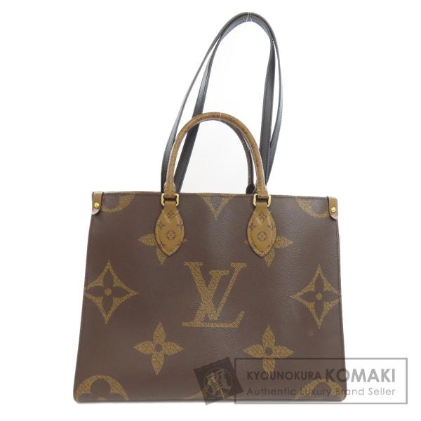 ルイ・ヴィトン LOUIS VUITTON オンザゴーMM トートバッグ バッグ PVCコーティングキャンバス レザー モノグラム・ジャイアントリバース レディース ブラウン系 / ベージュ系 M45321 【中古】 LOUIS VUITTON（ルイ・ヴィトン） M45321 オンザゴーMM トートバッグ