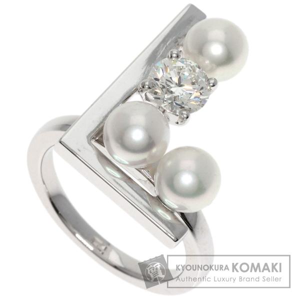 TASAKI タサキ　リング　指輪 本真珠　ホワイトパール　2珠　約13号 TASAKI タサキ バランス ノート パール 真珠 リング・指輪 K18ホワイト
