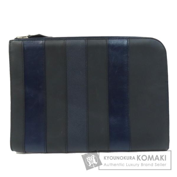 エルメス HERMES  ストライプ  クラッチバッグ レザー メンズ  中古 HERMES（エルメス） ストライプ クラッチバッグ レザー メンズ 中古