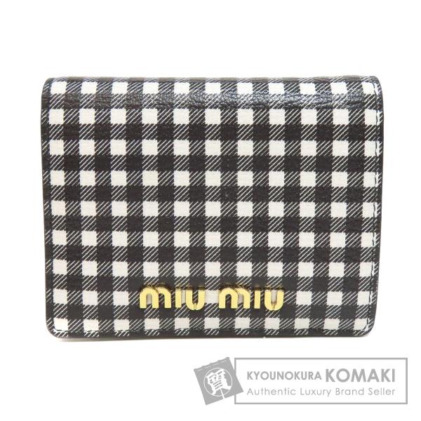 miu MIUMIU ミュウミュウ チェック柄 二つ折り財布(小銭入れ miu MIUMIU ミュウミュウ チェック柄 二つ折り財布(小銭入れ