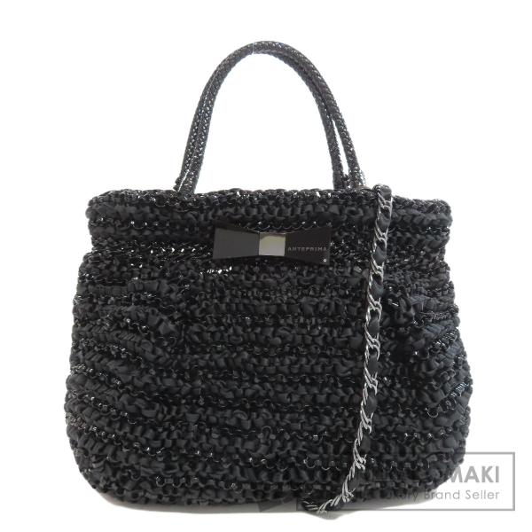 美品　アンテプリマ　黒　リボンバッグ　ハンドバッグ　ショルダー　2way ANTEPRIMA（アンテプリマ） ワイヤーバッグ リボン 2WAY ハンドバッグ
