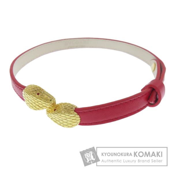 ブルガリ セルペンティ ブレスレット オレンジ ブラック レザー メッキ レディース BVLGARI 【中古】 BVLGARI（ブルガリ） セルペンティ ブレスレット レザー レディース