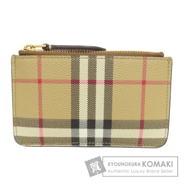 未使用級 BURBERRY バーバリー コインケース レザー 内側ノバチェック BURBERRY バーバリー ノバチェック コインケース レザー