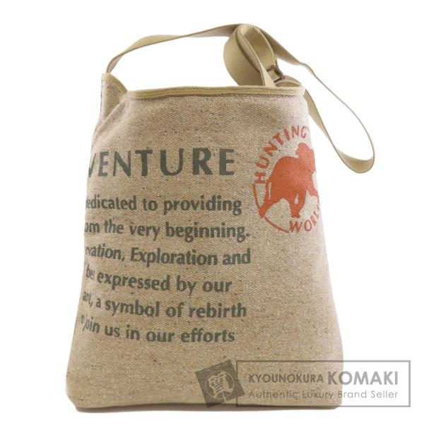 ハンティングワールド ショルダーバッグ ベージュ キャンバス 日本製 HUNTING WORLD ハンティングワールド リバーシブル ショルダーバッグ