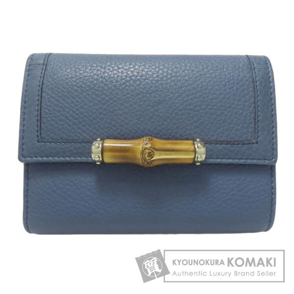 グッチ GUCCI 257017  バンブー  二つ折り財布（小銭入れあり） カーフ レディース  中古 GUCCI（グッチ） 257017 バンブー 二つ折り財布（小銭入れあり