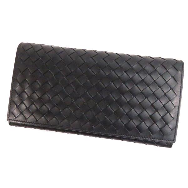 Bottega Veneta ボッテガヴェネタ 送料無料カード決済可能 イントレチャート 長財布 レザー メンズ 中古 小銭入れあり