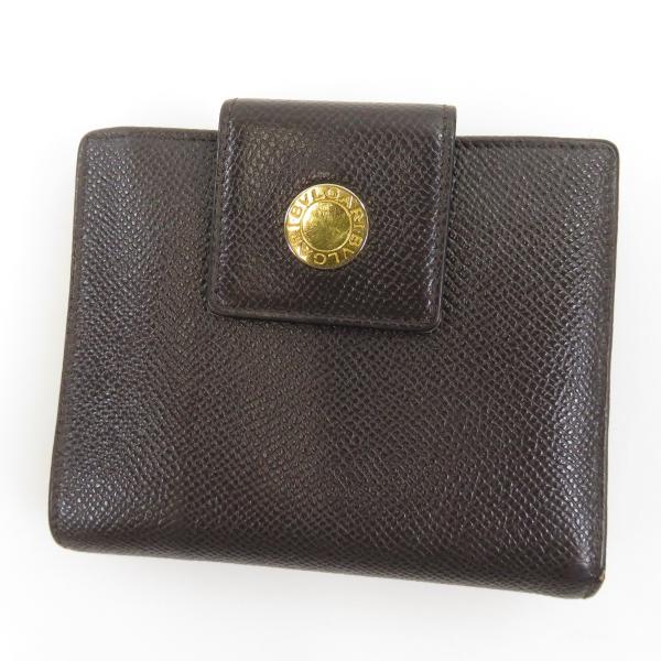 Bvlgari 爆買いセール ブルガリ ロゴ刻印 二つ折り財布 レディース レザー 小銭入れあり 中古
