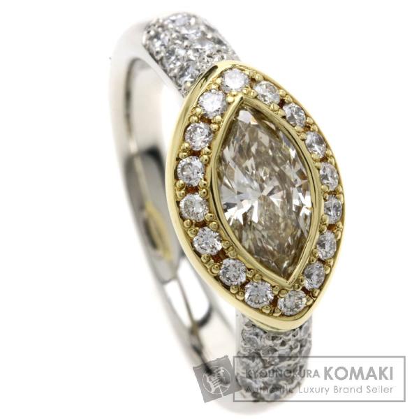 全国どこでも送料無料 ダイヤモンド リング 指輪 プラチナpt900 K18yg セレクトジュエリー 中古 Select Jewelry