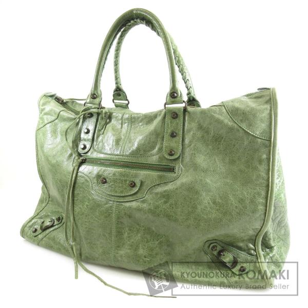 値下げ美品&希少モデル！ BALENCIAGA ダークグリーンレザー バッグ ダーク エメラルド の ウィメンズ Le City バッグ ミニ