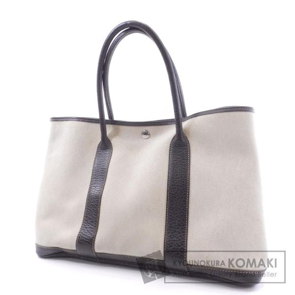 新作 人気 Hermes エルメス ガーデンパーティ トートバッグ 中古 キャンバス レディース