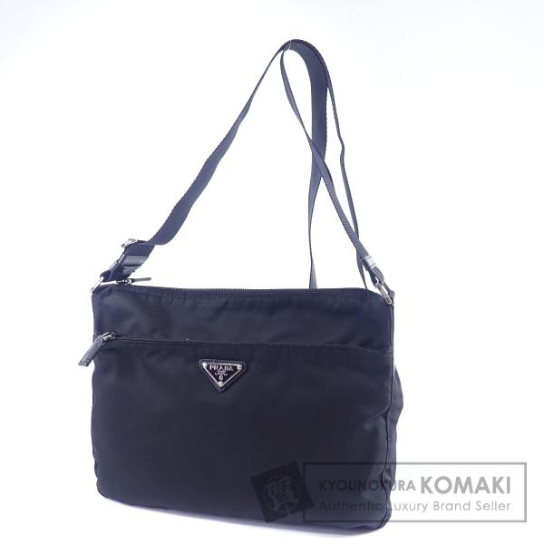 Prada 年間定番 プラダ ロゴプレート ショルダーバッグ 中古 レディース ナイロン素材