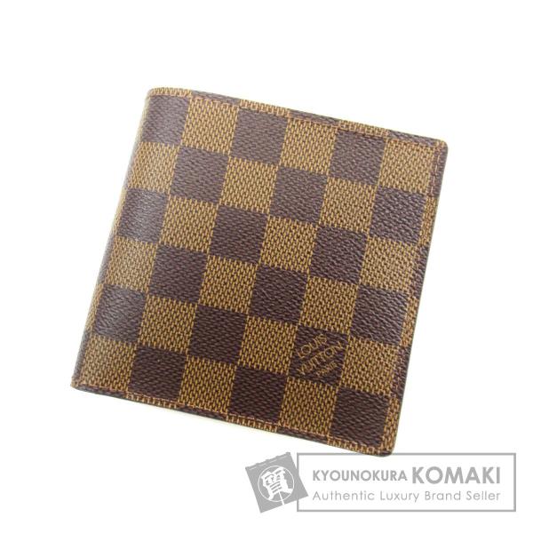 ルイヴィトン Louis Vuitton N ポルトフォイユ お見舞い マルコ 小銭入れあり メンズ 二つ折り財布 ダミエキャンバス 中古