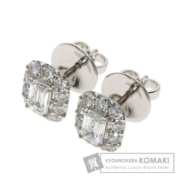 GRAFF ダイヤモンドスタッドピアス　エメラルドカット グラフ GRAFF エメラルドカット ダイヤモンド ピアス K18ホワイト