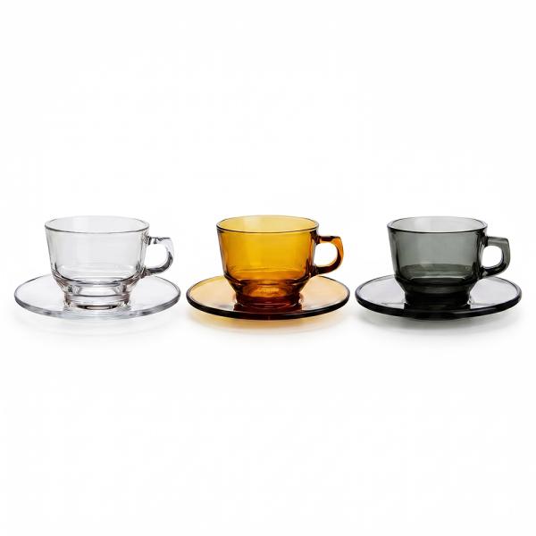 キントー LUX カップ 250ml&ソーサー ティーカップ＆ソーサー コーヒーカップ＆ソーサー 耐熱ガラス KINTO
