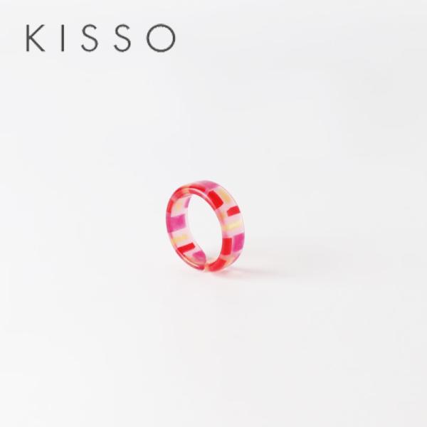 キッソオ ピンキーリング CY9 レッドブロックミックス 鯖江 KISSO