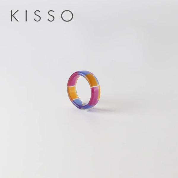 キッソオ ピンキーリング W46 パープルブルーミックス 鯖江 KISSO