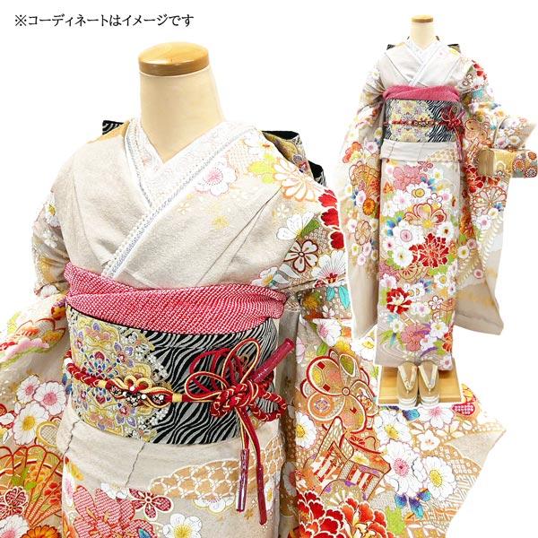 正絹　振袖　やさしく品のある振袖 No.1836 【正絹 京友禅】熨斗や花車など人生の門出にふさわしい