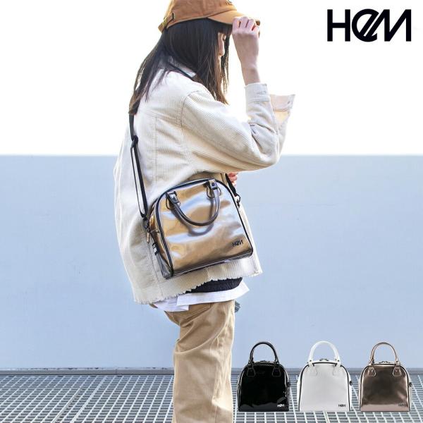 ショルダーバッグ ボストンバッグ 2way エナメル ストリート かわいい メンズ レディース HeM エナ